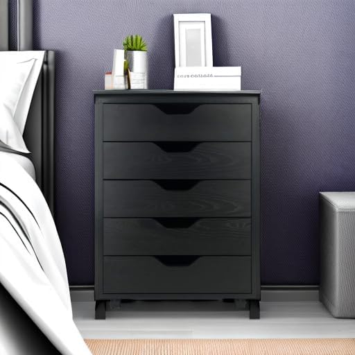 Winsome Halifax 5-Drawer Storage Cabinet, Black (20519) - Image 2