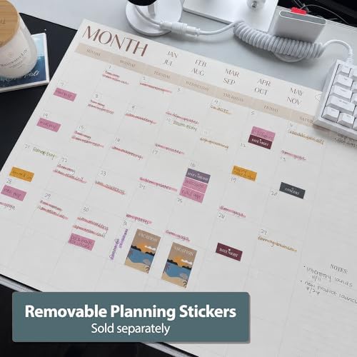 ETERNA GOODS Undated Flat Desk 12-Month Calendar, Modern Aesthetic Large 22" x 17" Desk Pad Calendar, Undated So You Can Start Anytime, Upgrade Your Desktop With a Modern Full Month View Calendar - Image 6