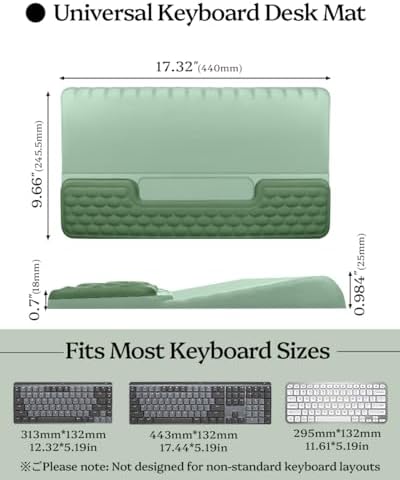 Wrist Rest for Computer Keyboard, 2 in 1 Keyboard Wrist Support Pad, Memory Foam Keyboard Riser Holder Lift Tray with Wrist Pad for Easy Typing for Office Desk, Home, School (Square Green) - Image 4