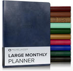 Gallery Leather Large Monthly Planner 2026-2027 Acadia Navy by GalleryLeather