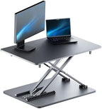 Standing Desk Converter, 25.16" × 15.75" Height Adjustable Laptop Stand for Desk, Sit Stand Monitor Stand, No Assembly Required for Home and Office Use (Black) by YOOPIN