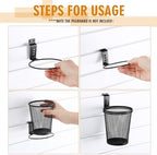 Briwooody 6 Set Slatwall Cups with Hook, Holder Accesories, Large, Black - Image 4