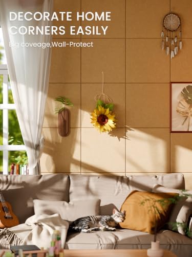 Bumusty 48" x 36" Large Cork Board Alternative, Mustard Yellow - Image 4
