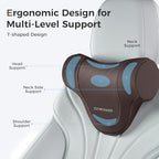 Coverado Car Headrest Pillow, Ergonomic Memory Foam Car Neck Pillow for Driving Seat with Adjustable Strap, Soft PU Leather Breathable Removable Cover Neck Support for Neck Pain Relief - Image 2