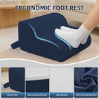 Foot Rest for Under Desk at Work,2-Tier Footrest with Handle Navy - Image 2