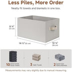 StorageWorks Closet Storage Bins, Pale Gray, Large, 3-Pack - Image 3