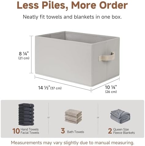 StorageWorks Closet Storage Bins, Pale Gray, Large, 3-Pack - Image 3