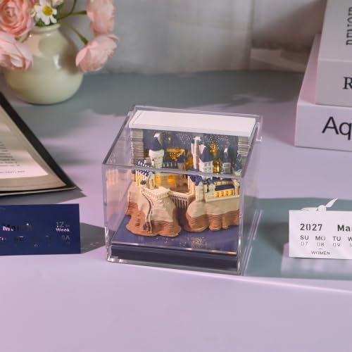 2027 3D Paper Carving Desk Calendar With LED Light (Magical Castle) - Image 4