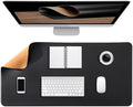 Cork Office Desk Mat, 39.4"x19.7" Dual-Sided Large Mouse Pad, PU Leather Desk Pad Mat Non-Slip Waterproof for Home Work(Black,39.4"x19.7") by Unknown