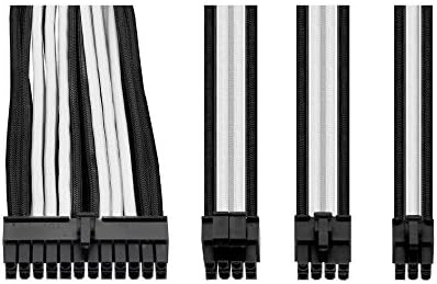 Thermaltake TtMod Sleeve Extension Power Supply Cable Kit ATX/EPS/8-pin PCI-E/6-pin PCI-E with Combs, White/Black AC-048-CN1NAN-A1 - Image 4