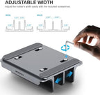 YICOSUN 4-Slot Aluminum Vertical Laptop Stand for Desk - Adjustable Width Dock for MacBook, Surface, Samsung, HP, Dell up to 17.3 inches - Space-Saving & Protective Design - Gray - Image 2