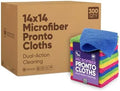 Microfiber Wholesale Pronto Cloths, Dual-Sided Microfiber Cleaning Towels, Soft Plush & Scrub Cloths for Dusting, Scrubbing, Kitchen, Windows & Car Detailing, Absorbent Bulk 300-Pack Multicolor by MicrofiberWholesale