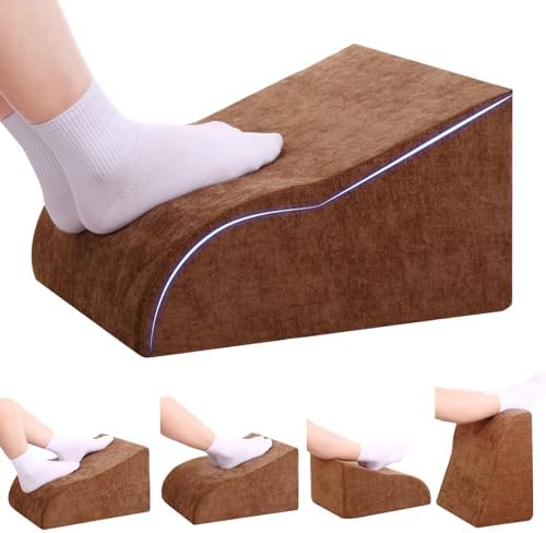Foot Rest for Under Desk at Work, Ergonomic Under Desk Footrest with Washable Cover for Office, Home & Gaming Leg Elevation Pillow Brown by Unknown