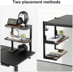 Spacrea Clamp on Desk Shelf, 2 Tier Office Desk Shelves Organizer, Wood Desktop Supplies Storage Rack, Desk Organizers and Accessories (Wood) - Image 4