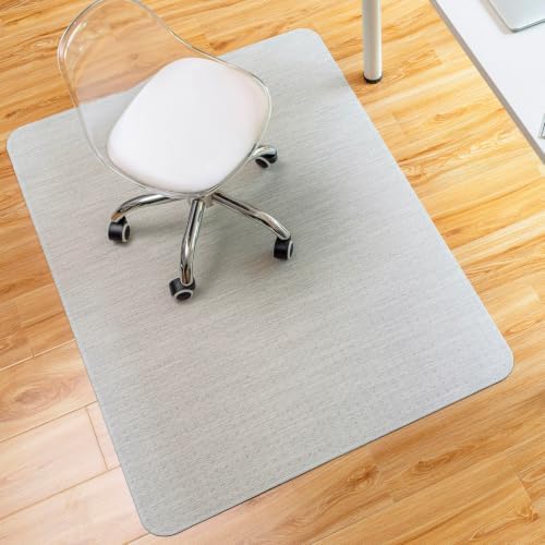 BARoyal Office Chair Mat for Hardwood Floor Under Desk Computer Rolling Chair Mat for Wood/Tile Floor Heavy Duty PVC Plastic Hard Floor Protector 48" x 60"(Ivory) by BAROYAL