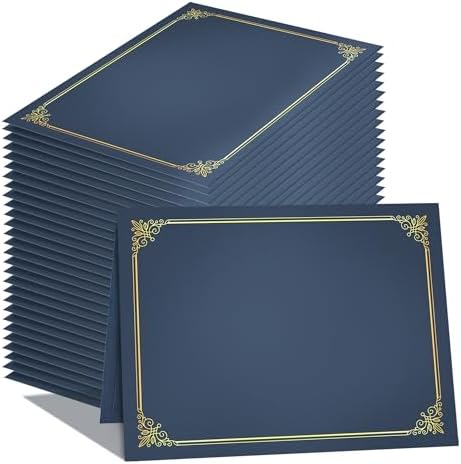 GNL Certificate Holders - 50 Packs Blue Diploma Holders, Certificate Covers with Gold Foil Border, for Letter Size 8.5 x 11 Certificate Paper, Award, Graduation, Documents by GNL