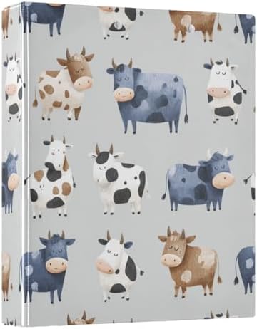 Cute Cows 3 Ring Binders 1.5 Inch Clear View Three Ring Binders Versatile Binder for Work School Office Supply 1 Pack - Image 3