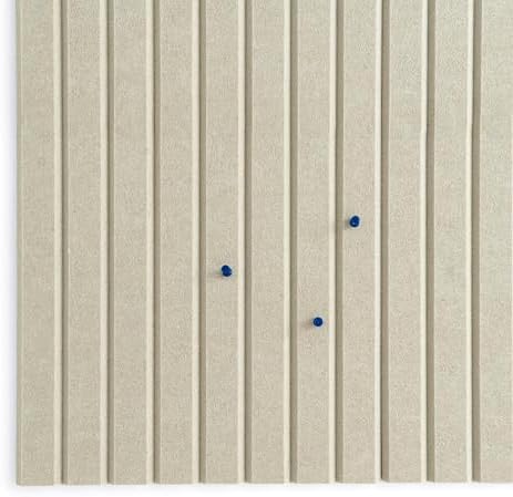 VIVELDA Felt Bulletin Board Tiles 48"x36" - 12-Pack Cork Board Alternative, OEKO-TEX Certified, NRC 0.95 Acoustic Felt Wall Panels, Damage-Free Adhesive, Slatted Design Home Office & Classroom (Opera) - Image 3