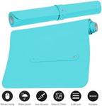 Boutilon Leather Desk Pad Protector,Non-Slip Mouse Pad,Laptop Desk Pad,Office Mouse Mat,Waterproof Leather Desk Blotter,Desk Writing Pad for Office and Home (XXXL-Bright Blue,47"x 24") - Image 3