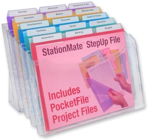 Ultimate Office Step UP File Desktop Organizer Plus 18 Color Poly Folders by UltimateOffice