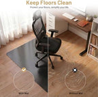 Black Hardwood Floor Chair Mat, Heavy Duty Plastic Desk Protector - Image 3