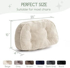 HIGOGOGO Lumbar Support Pillow for Recliner Chair/Accent Chair/Couch/Office Chair, Tufted Corduroy Back Support Cushion for Elderly, Recliner Cushions for Back Rest, Pain Relief, Reading, Beige - Image 3