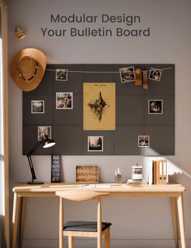 Fluxynara Felt Bulletin Board & Cork Board Alternative, Charcoal Gray - Image 6