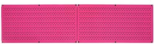 Wall Control Pegboard Rack Horizontal Metal Pegboard Garage Tool Storage Pack - Two 32-Inch Wide x 16-Inch Tall Easy To Install Peg Boards (Pink) - Image 2