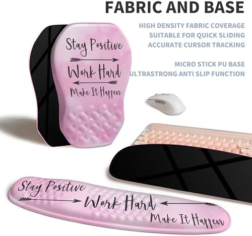 2-in-1 Ergonomic Set, Wave Keyboard Wrist Rest and Massage Slope Mouse Pad Wrist Support, Rebound Memory Foam for Relieve Carpal Tunnel Syndrome and Wrist Pain (Stay Positive) - Image 6
