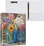 Wildflower Glass Jar 3 Ring Binders 1.5 Inch Clear View Three Ring Binders Versatile Binder for Work School Office Supply 1 Pack by Unknown