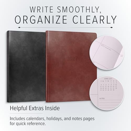 Gallery Leather Large Monthly Planner 2026-2027 Acadia Tan - Image 3