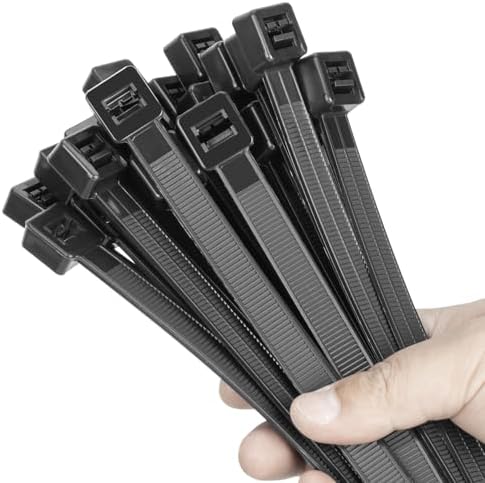 14 Inch Black Large Zip Ties Heavy Duty 600 Pack Cable Ties 300 LBS by Eletoo