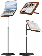 Laptop Stand Floor, Wood Music Stand, Tablet Floor Stands Adjustable Height, Tall Book Stand Hands Free, for Projector, Office, Study, Brown by Boostool