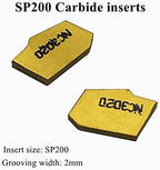 1/2" 3/8" Indexable Lathe Grooving Parting Holder with 10 Pieces GTN- SP200 Heavy Duty Nickel Plated ZQ1212R02 Right -Hand Cut Off Tool Carbide Inserts (3/8" ZQ1010R02 with 10pcs Inserts) - Image 2