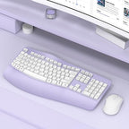 Wireless Keyboard and Mouse Combo,2.4G Ergonomic Wave Keys(Purple) - Image 6