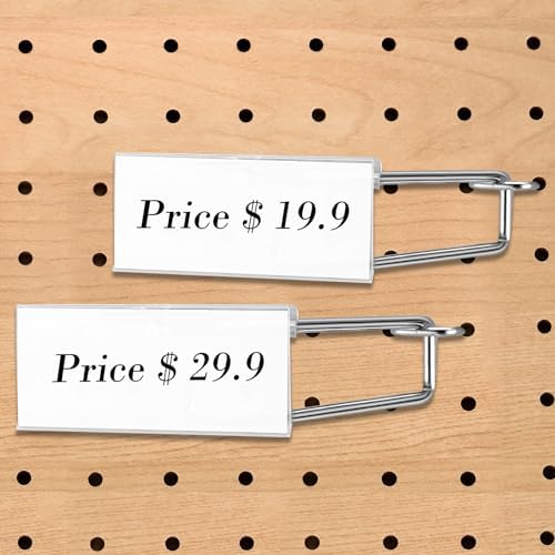 Thyle 50 Pcs Metal Scan Hook with Label Holder for 1/8" to 1/4" Pegboard, Peg Board Hooks with Price Tag, Pegboard Wall Accessories, Metal Hooks for Home Garage Retail Display Supplies (11 Inch) - Image 5