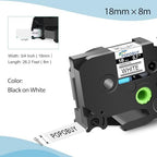 18mm 0.7 Laminated White Tape Compatible for Brother P-Touch TZ241 TZ-241 TZe-241 TZe241 3/4'' Black on White Label Tape for PTD410 PT-D400 PT-D610BT PTD600 Label Maker, 5 Pack - Image 2