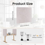 2-Pack Felt Desk Dividers, Clamp-On Privacy Panels, 24 x 24 Inch, Oatmeal - Image 2