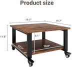 Natwind 2 Tier Laser Printer Stand,20''x20'' Under Desk Printer Cart, Retro - Image 3