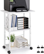 MARTY 3 Tier Large Printer Stand, Mobile Printer Table, Adjustable Shelf by MARTY