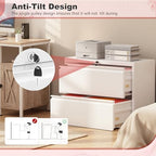 Superday Lateral File Cabinet 2 Drawer Metal File Cabinet with Lock, White Filing Cabinets for Home Office, Locking Filing Cabinets Hanging Files Letter/Legal/F4/A4 - Image 5