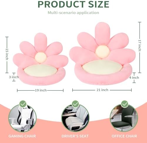 Ditucu Flower Shape Chair Pillow Cute Seat Cushion 19 inch Comfy Lazy Sofa Floor Pillows Dorm Seating for Bedroom Decor Pink - Image 3