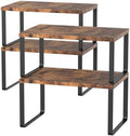 CADUKE Set of 4 Counter Shelves Kitchen Cabinet Shelf Organizer Brown by CADUKE