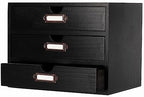 Small Wooden Drawers Wooden Box with Drawer Black by PACKGILO