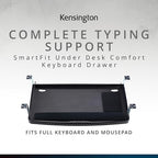 Kensington Keyboard Tray Under Desk, SmartFit Ergonomic Slide-Out Keyboard Drawer with Cable Management, Extra-Wide Height Adjustable Keyboard Holder, 24.5" x 11.75", Black K60004US - Image 2