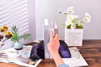 AMOYSTONE Purple Agate Bookends Book Stoppers for Living Room Shelves - Image 6