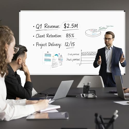 XBoard Magnetic Dry Erase Board 96 x 48 Inches, 8' x 4' Aluminum Framed Whiteboard, Presentation White Board for Office, School, Homeschool (Pack of 2) - Image 5