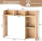 Desktop Bookshelf, 3-Tier Wood Countertop Bookcase with 5 Shelves, Desk Hutch for College Dorm, Multipurpose Desk Organizer Shelf Display Rack for Home Office, Hutch Top Only - Image 3