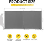 Rantila Indoor Room Divider, Portable Office Divider, Room Divider Wall Screen 2 Large Panel, Folding Partition Privacy Screen Walls Dividers for Room Separator 142" W x 71" H,Gray - Image 2