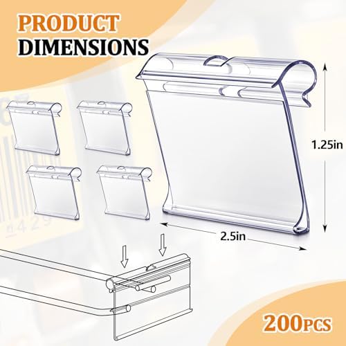 Mifoci 200 Pcs Shelf Hook Label Holders for Retail, 2.5 x 1.25 Inch - Image 2